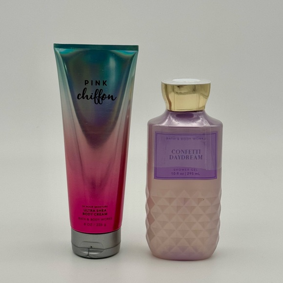 Bath & Body Works Other - Bath & Body Works Pink Chiffon & Confetti Daydream Body Care Gifts NWT